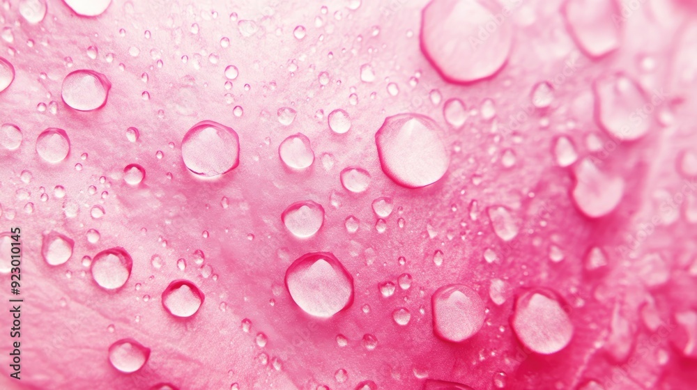 Close-Up of Pink Petal with Water Droplets - Nature's Beauty in Macro Photography Close-Up of Pink Petal with Water Droplets - Nature's Beauty in Macro Photography