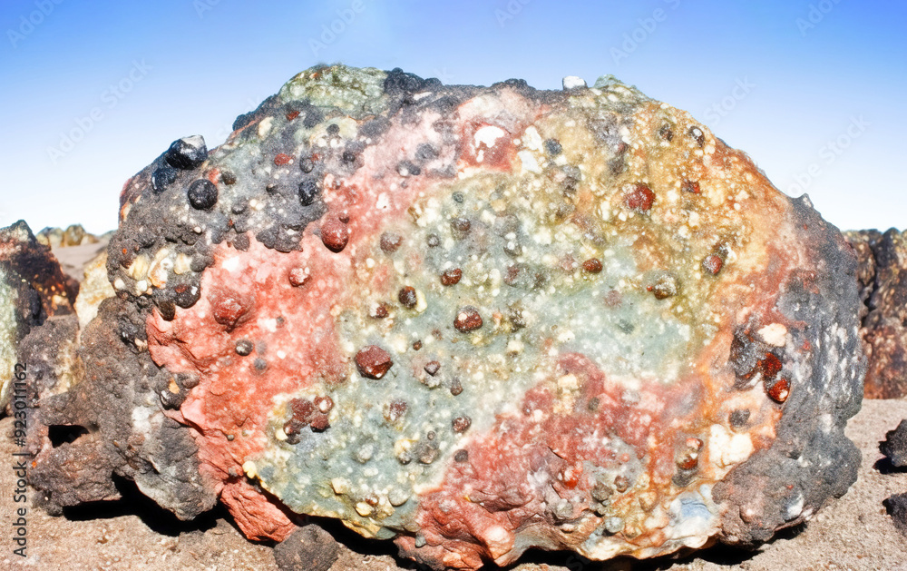 Wairakite is rare precious natural geological stone on gradient background in low key, isolate. AI generated. Wairakite is rare precious natural geological stone on gradient background in low key, isolate. AI generated.