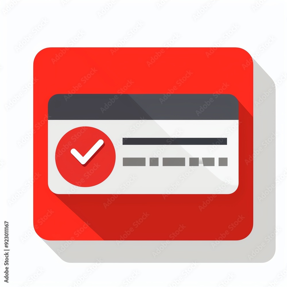 Flat design checkmark icon with a red background, symbolizing approval, success or completion. Modern and minimalistic graphic element. Flat design checkmark icon with a red background, symbolizing approval, success or completion. Modern and minimalistic graphic element.