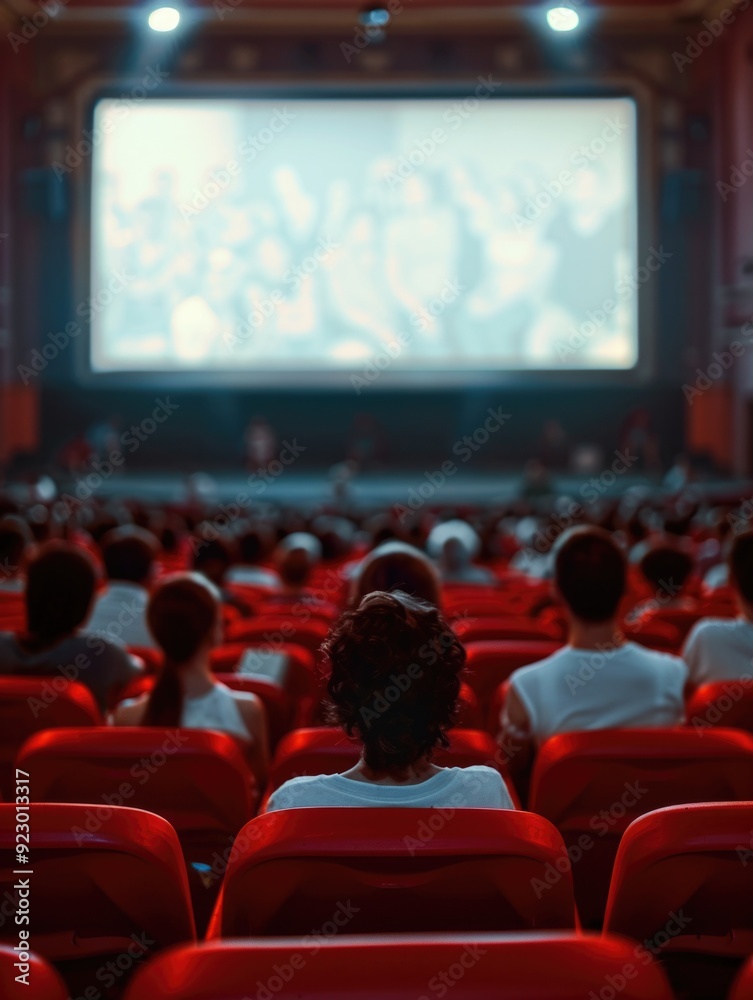 Cinema Audience Watching Movie Cinema Audience Watching Movie
