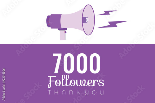 7000 OR 7k followers celebration. Thank you 7000   followers congratulation template banner. banner for social 7k friends and followers. celebrate subscribers and followers.
