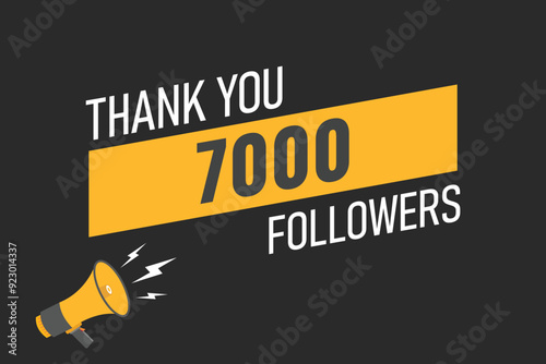 7000 OR 7k followers celebration. Thank you 7000   followers congratulation template banner. banner for social 7k friends and followers. celebrate subscribers and followers.
