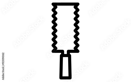 Tool icon with simple line drawing in black and white, Double-edged saws
