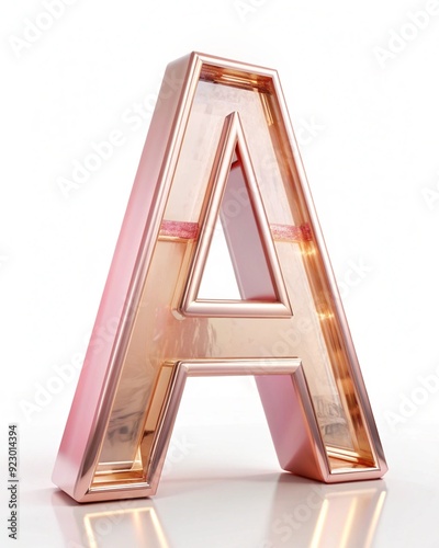 Letter A Made From 3D Multicolor Transparent Glass 3D Neon Style Glass Made Letter A