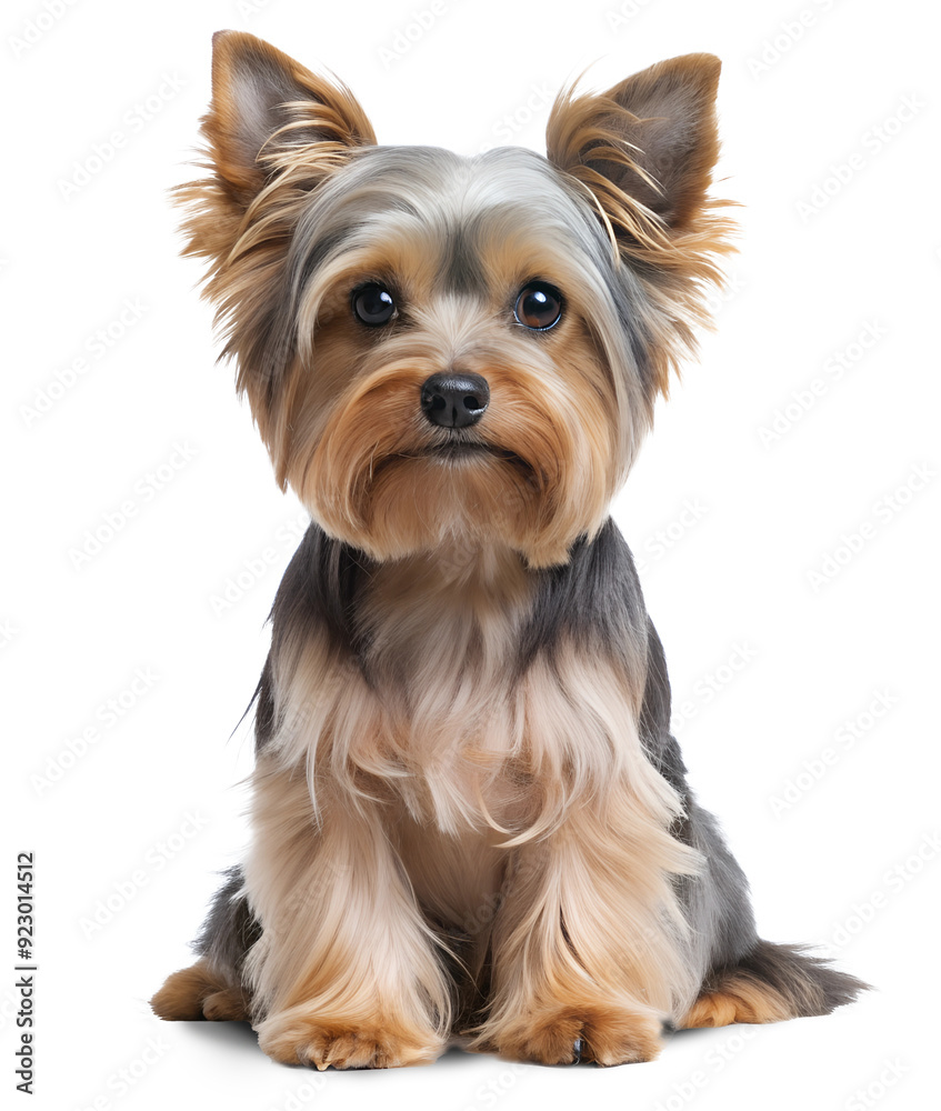 Yorkshire terrier dog sitting isolated on transparent background Yorkshire terrier dog sitting isolated on transparent background