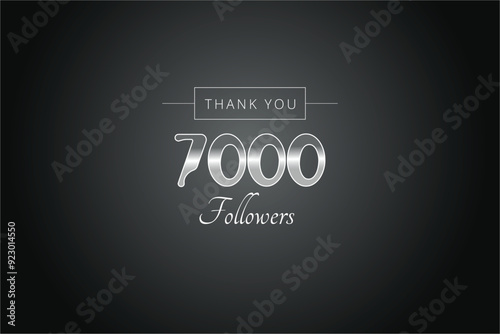 7000 OR 7k followers celebration. Thank you 7000   followers congratulation template banner. banner for social 7k friends and followers. celebrate subscribers and followers.
