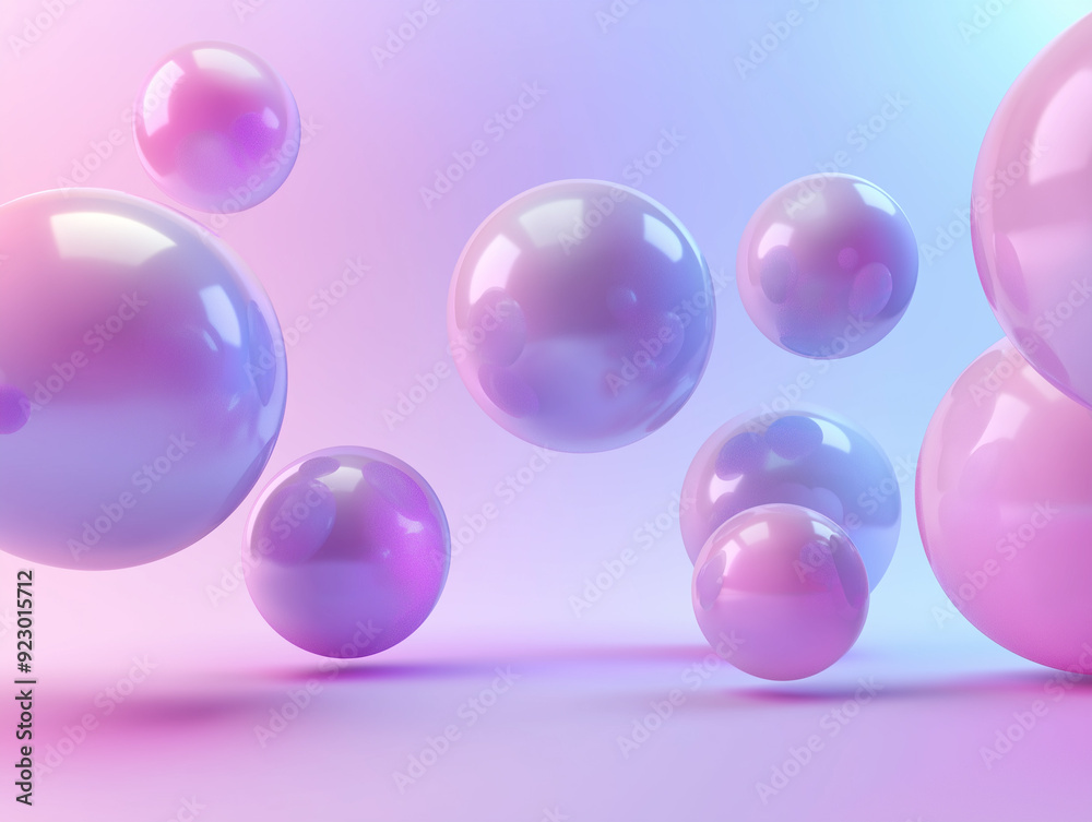 a 3D background featuring large, glossy pastel spheres a 3D background featuring large, glossy pastel spheres