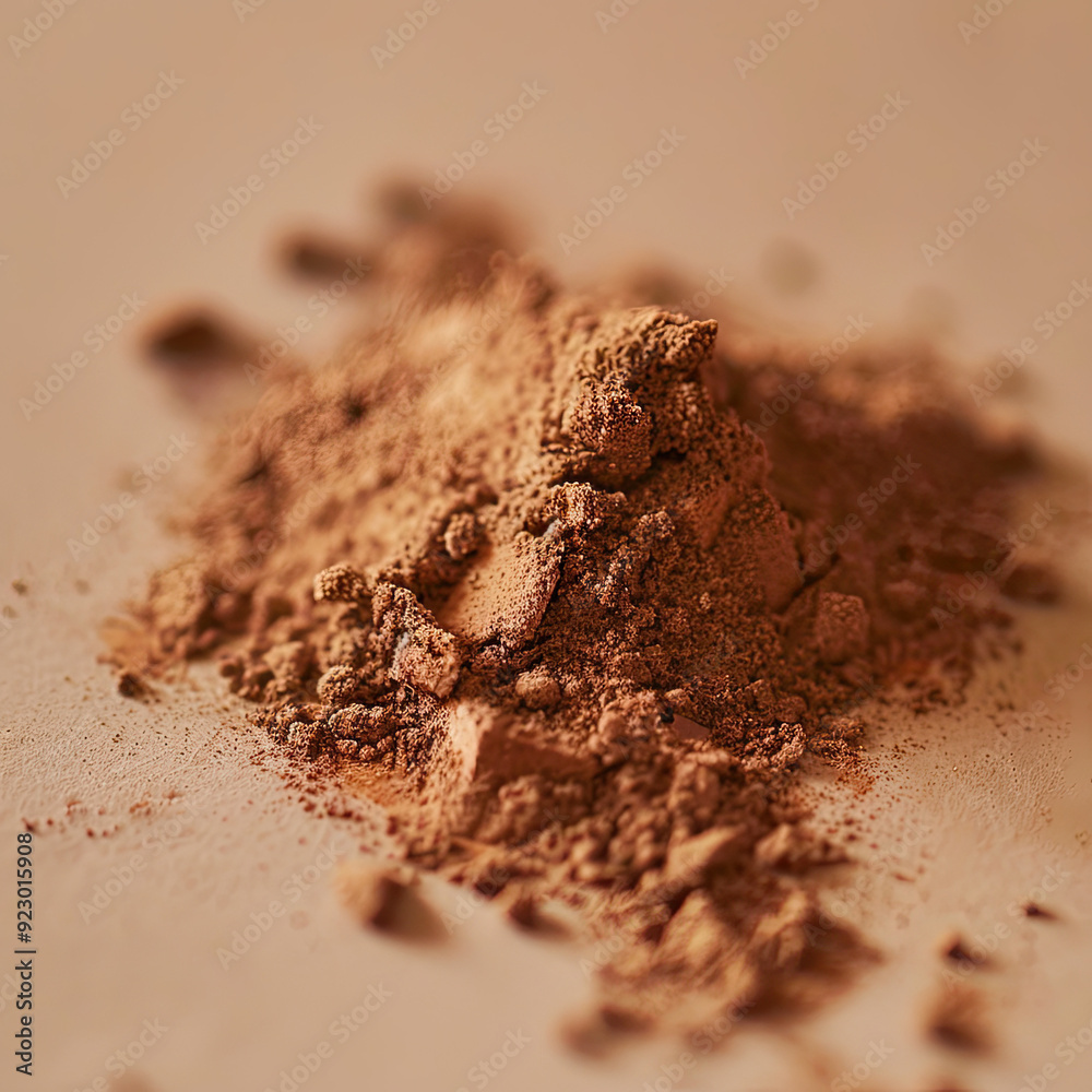 A small pile of cinnamon powder, finely textured and rich in earthy tones, captured in a close-up shot. A small pile of cinnamon powder, finely textured and rich in earthy tones, captured in a close-up shot.