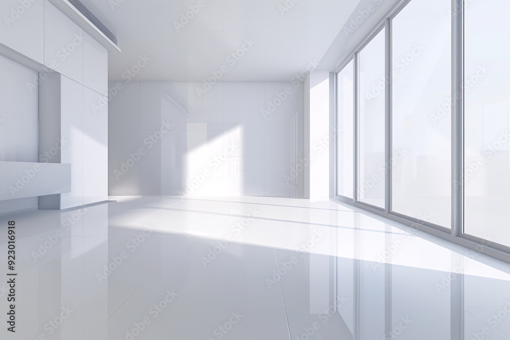 A spacious 3D-rendered room with a clean, minimalist design and ample copy space, ideal for visual storytelling and customization A spacious 3D-rendered room with a clean, minimalist design and ample copy space, ideal for visual storytelling and customization