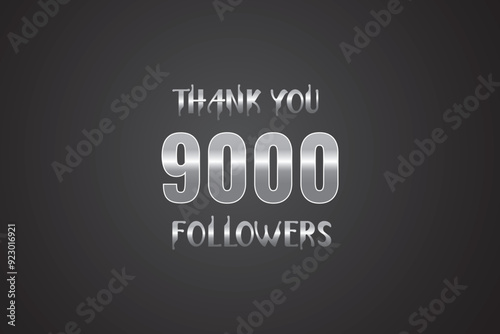 9000 OR 9k followers celebration. Thank you 9000   followers congratulation template banner. banner for social 9k friends and followers. celebrate subscribers and followers.
