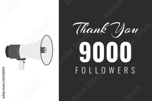 9000 OR 9k followers celebration. Thank you 9000   followers congratulation template banner. banner for social 9k friends and followers. celebrate subscribers and followers.
