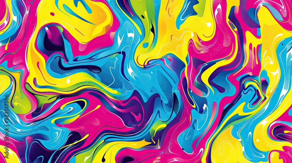 A vibrant and colorful pattern with swirling waves, perfect for creating an eye-catching background or texture in your design projects. A vibrant and colorful pattern with swirling waves, perfect for creating an eye-catching background or texture in your design projects.