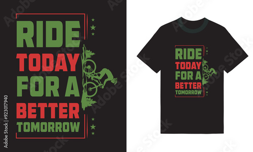 Bicycle t-shirt design and slogan. Bike tee shirt set Sport apparel print. Vector illustration