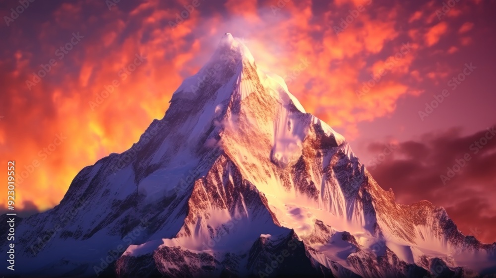 Majestic Mountain Peak at Sunset Majestic Mountain Peak at Sunset