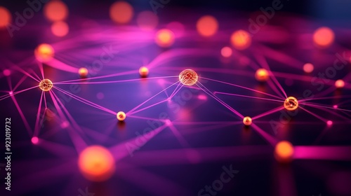 Abstract Molecular Network with Glowing Connections - Technology Concept