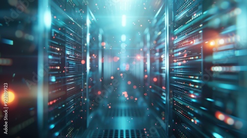 IPFS (InterPlanetary File System) nodes managing decentralized storage, innovative and efficient.