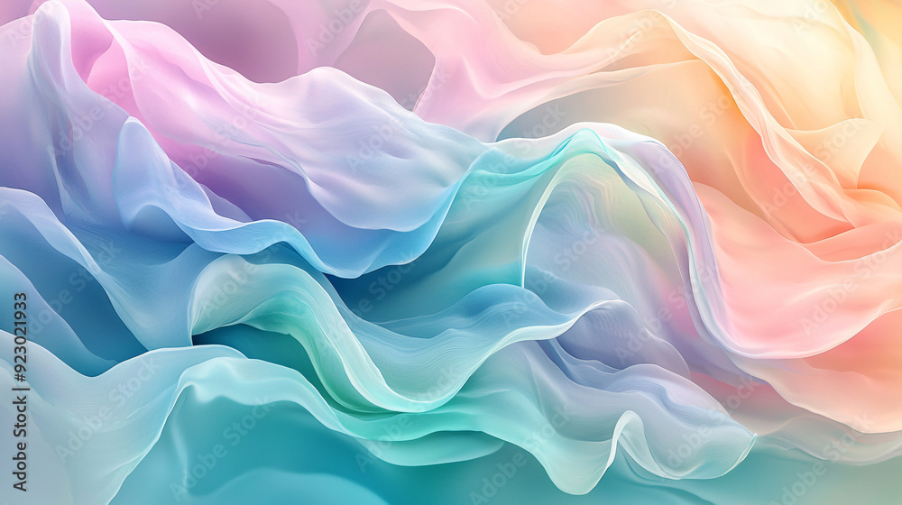 Fototapeta premium Serene Abstract Fluid Waves Aesthetic Painting of Dynamic Motion and Texture