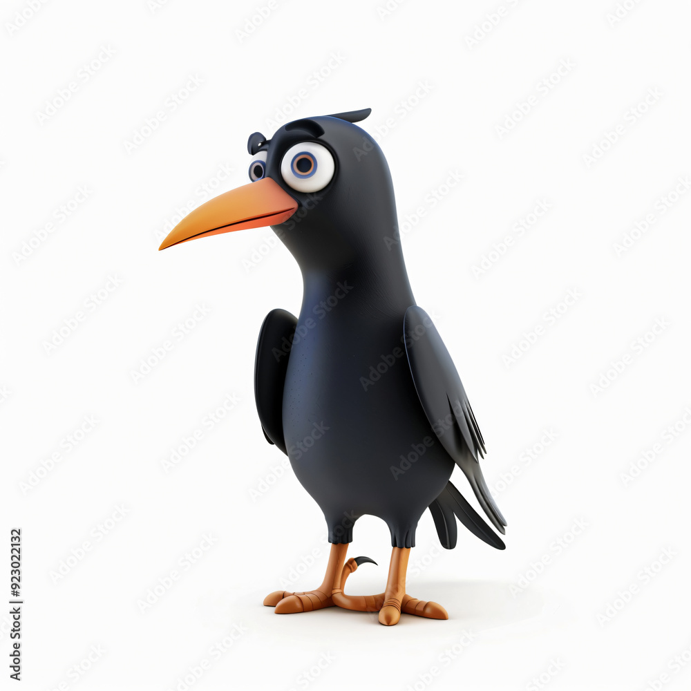 Naklejka premium crow cartoon plastic 3d clay isolated