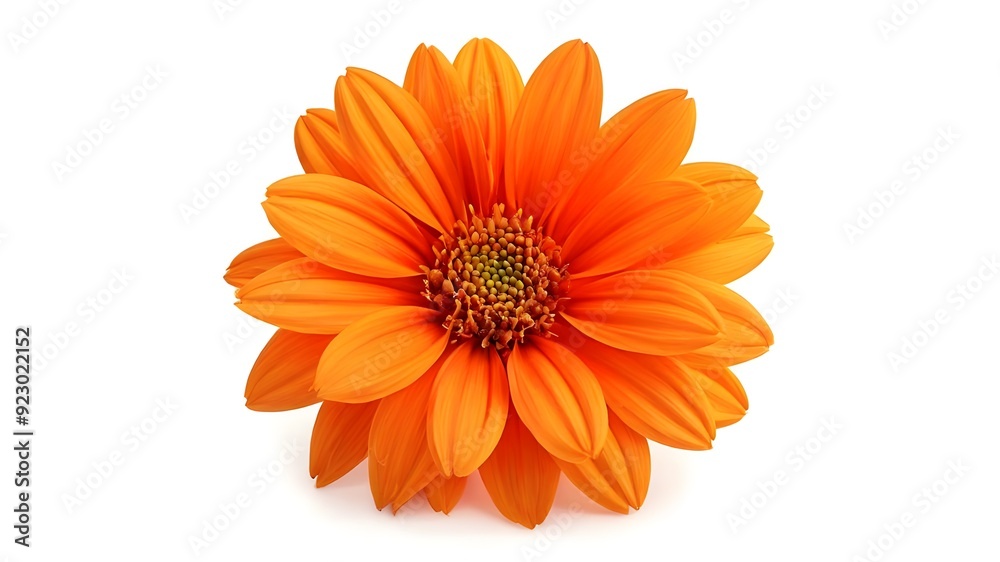 A Globe-flower orange flower isolated on white background A Globe-flower orange flower isolated on white background