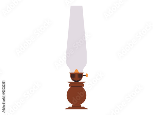 gas lamp lantern glass lighter oil gasoline firelighter antique old vintage retro style classic item design icon illustration