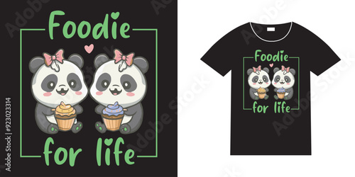 Foodie for life, Food T-shirt Design vector, Junk Food, cooking t-shirt design