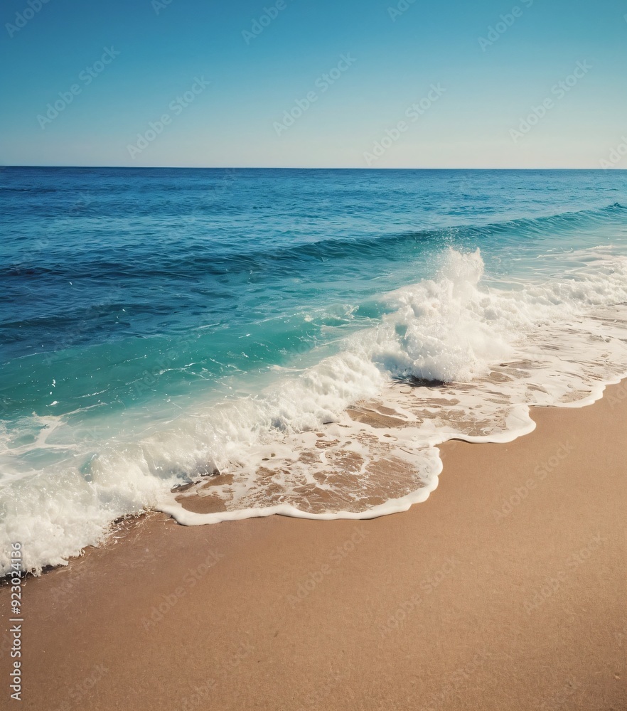 Abstract blue sea and beach summer background with paper waves and seacoast. Ai generated image. Abstract blue sea and beach summer background with paper waves and seacoast. Ai generated image.