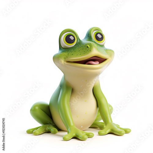 frog cartoon plastic 3d clay isolated