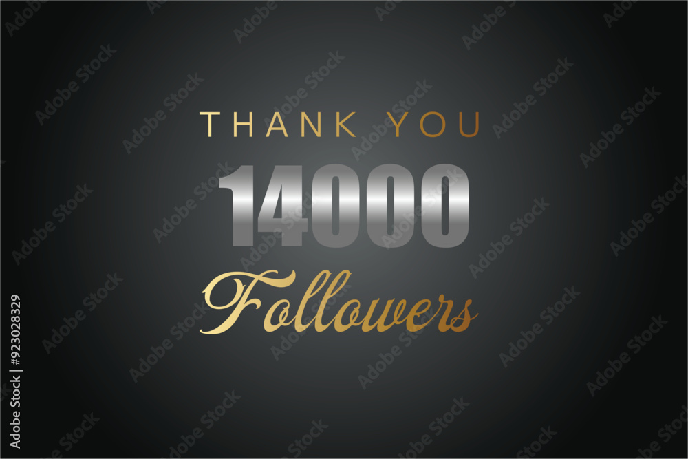 14000 OR 14K followers celebration. Thank you 14000   followers congratulation template banner. banner for social 14K friends and followers. celebrate subscribers and followers.
