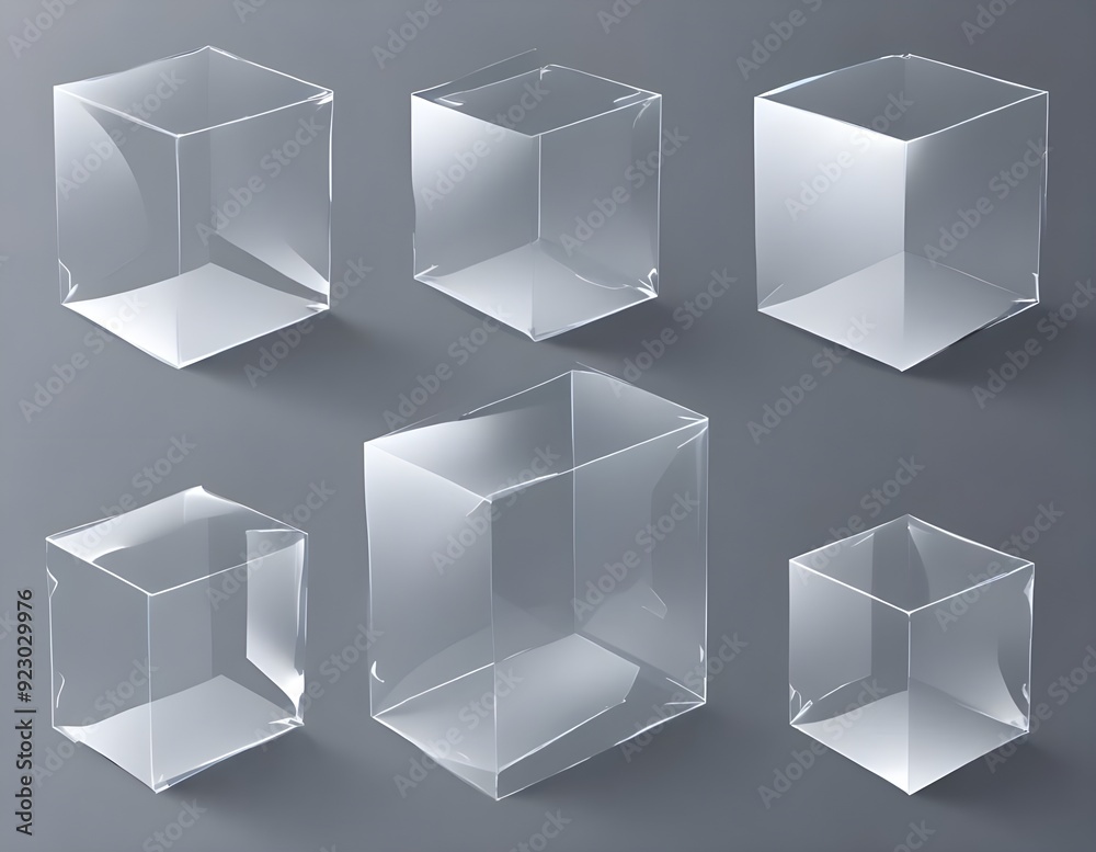 Transparent Glass Cubes on Gradient Background Transparent Glass Cubes on Gradient Background