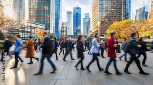 Dynamic abstract motion blur image featuring business people in a bustling crowd, symbolizing the fast-paced and often overwhelming nature of modern professional environments