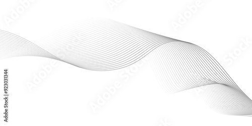 Abstract grey wave lines on transparent background. Grey wave swirl, frequency sound wave,twisted curve lines with blend effect. Technology,twisted curve lines with blend effect,