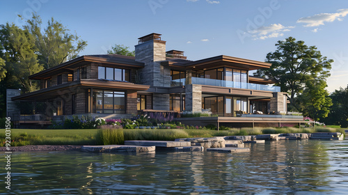 Contemporary home by the water