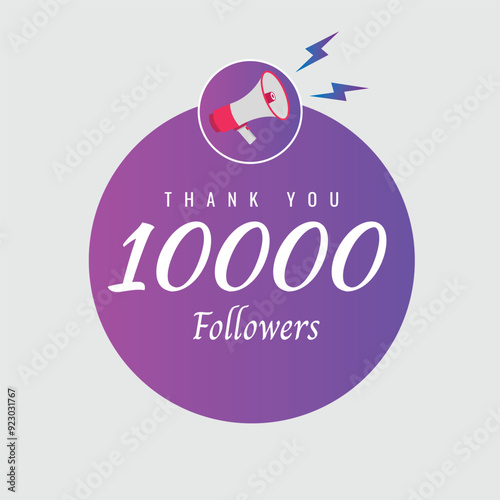 10000 OR 10K followers celebration. Thank you 10000   followers congratulation template banner. banner for social 10K friends and followers. celebrate subscribers and followers.
