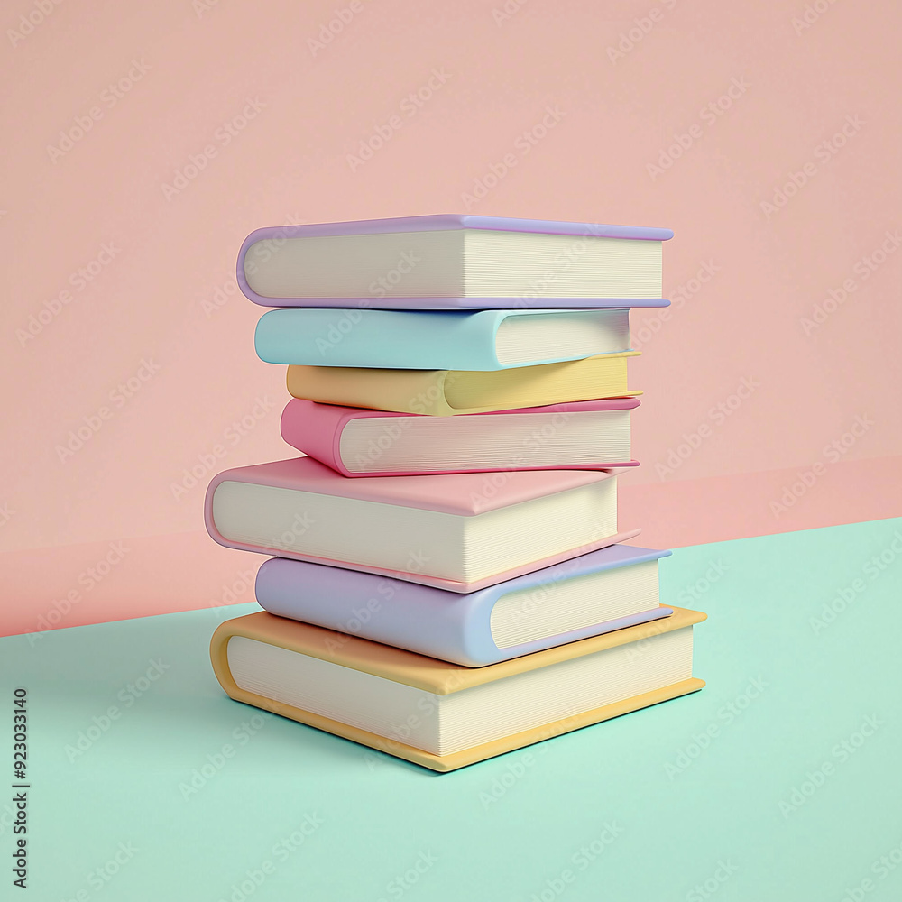 3D Clay Icon of a Stack of Books - Education and Learning Concept 3D Clay Icon of a Stack of Books - Education and Learning Concept