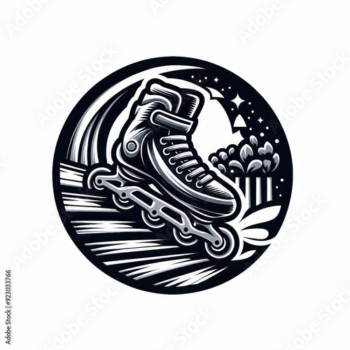 Naklejka logo club rollerblade, vector, editing