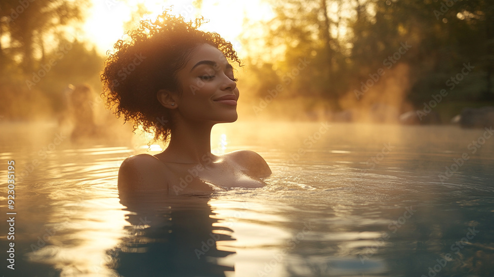 woman relaxing in a hot tub at the Blue Lagoon in Iceland, capturing tranquility, natural beauty, and self-care amidst a stunning, geothermal landscape woman relaxing in a hot tub at the Blue Lagoon in Iceland, capturing tranquility, natural beauty, and self-care amidst a stunning, geothermal landscape