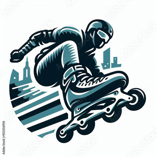 Plakat logo club rollerblade, vector, editing