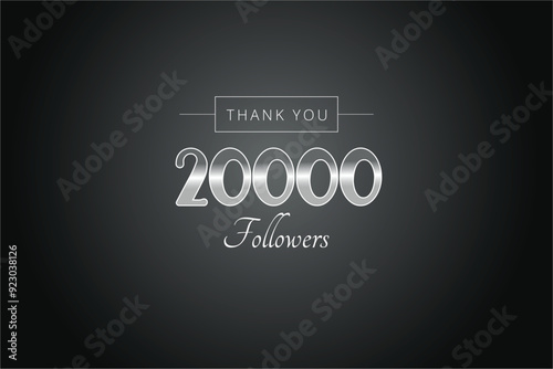 20000 OR 20K followers celebration. Thank you 20000   followers congratulation template banner. banner for social 20K friends and followers. celebrate subscribers and followers.
