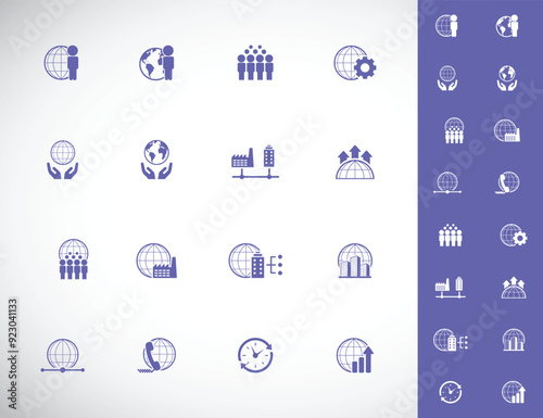 Universal business management and human resources icon set. Universal icons for web and mobile. Vector.	