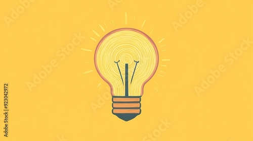 A bright and cheerful light bulb illustration on a yellow background, symbolizing ideas and creativity.