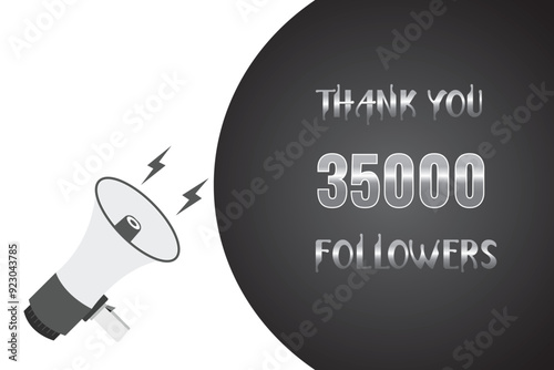 35000 OR 35K followers celebration. Thank you 35000   followers congratulation template banner. banner for social 35K friends and followers. celebrate subscribers and followers.
 photo