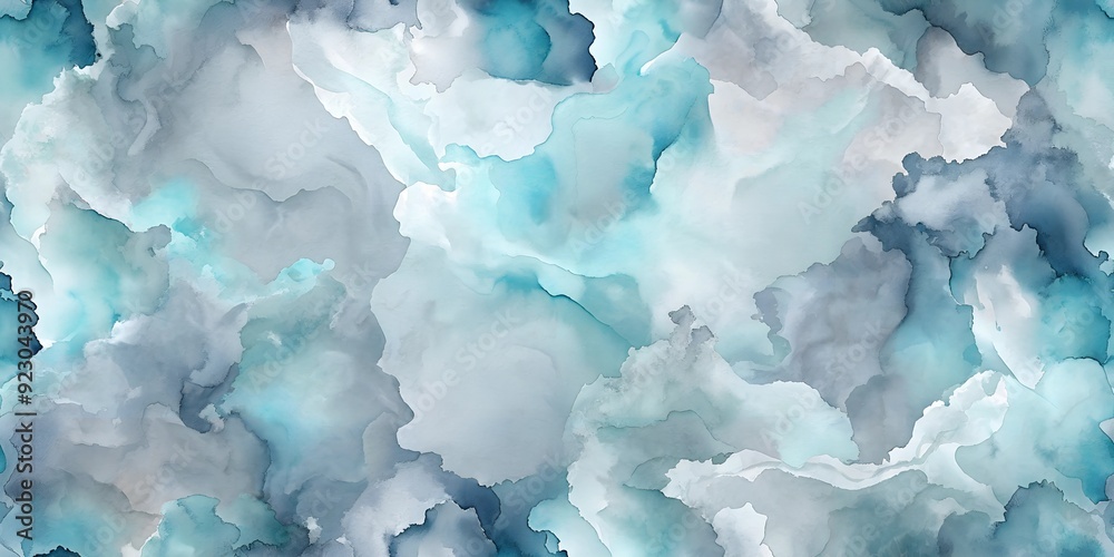 Seamless String of Flowing Ink Stains with Soft Gray and Blue on White Background. Perfect for: Art exhibitions, Modern home decor, Creative workshops Seamless String of Flowing Ink Stains with Soft Gray and Blue on White Background. Perfect for: Art exhibitions, Modern home decor, Creative workshops