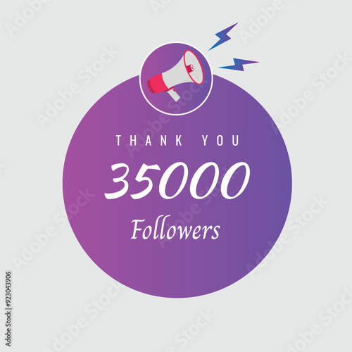 35000 OR 35K followers celebration. Thank you 35000   followers congratulation template banner. banner for social 35K friends and followers. celebrate subscribers and followers.
 photo