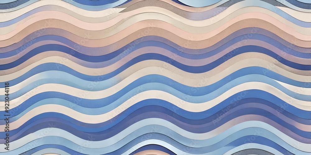 Seamless String of Charming Wavy Lines with Gradient Colors on Light Beige Background. Perfect for: Modern celebrations, Artistic exhibitions, Home decor Seamless String of Charming Wavy Lines with Gradient Colors on Light Beige Background. Perfect for: Modern celebrations, Artistic exhibitions, Home decor