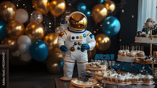 Fototapeta Naklejka Na Ścianę i Meble -  astronaut birthday theme