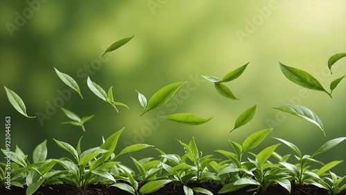green leaves background. fresh green leaves growing in natural environments with soft focus backgrounds. the leaves are vibrant and lush, nature-inspired designs, wallpapers, and environmental designs
