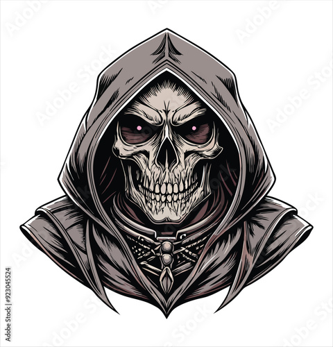 Stylish t-shirt design featuring a vivid skull and snakes graphic design.