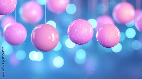 Glowing orbs suspended in mist, soft focus, 3D abstract, ethereal atmosphere.