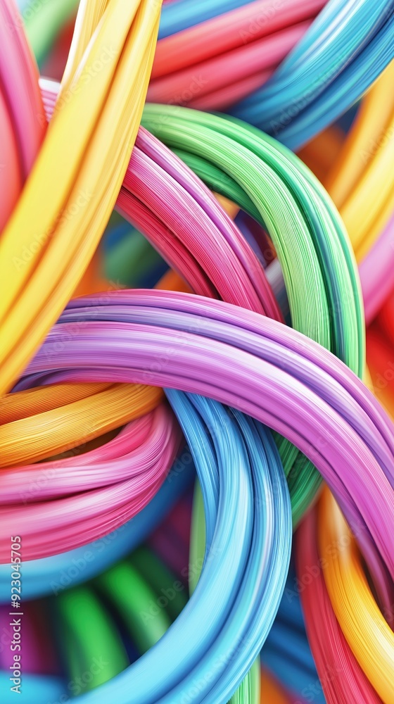 Complex intertwining tubes, fluid motion, vivid colors, 3D abstract. Complex intertwining tubes, fluid motion, vivid colors, 3D abstract.