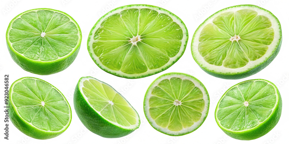 Set of Lime isolated. Lime half, slice, piece isolate on white Set of Lime isolated. Lime half, slice, piece isolate on white